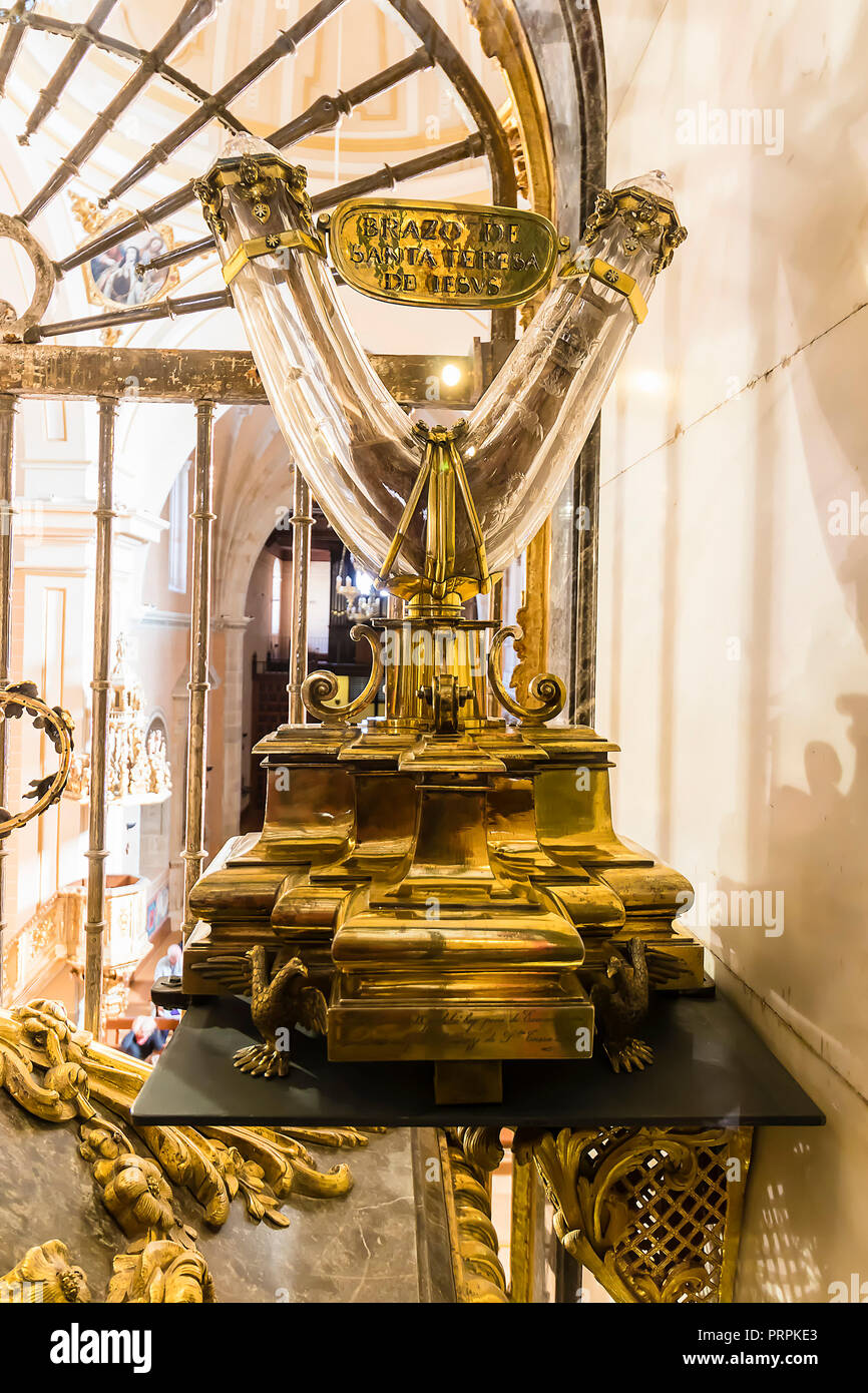 Alba de Tomes, Spain October 7, 2017 Relic of St. Teresa of Avila