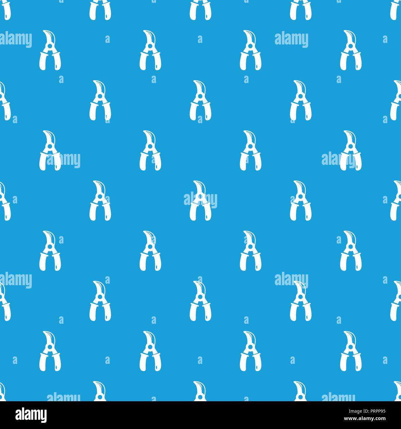 Grape scissors pattern vector seamless blue Stock Vector