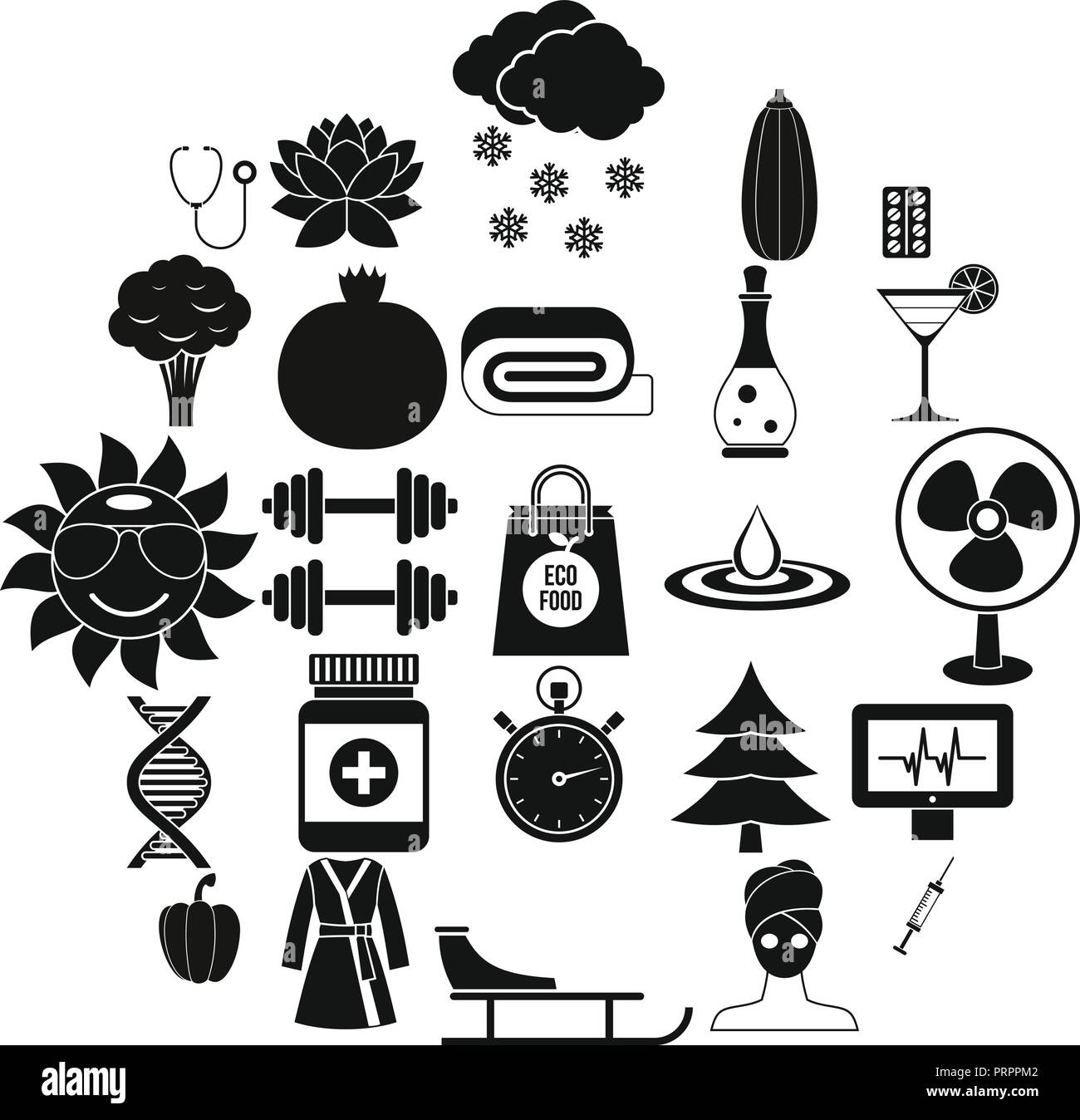Gym icons set, simple style Stock Vector Image & Art - Alamy