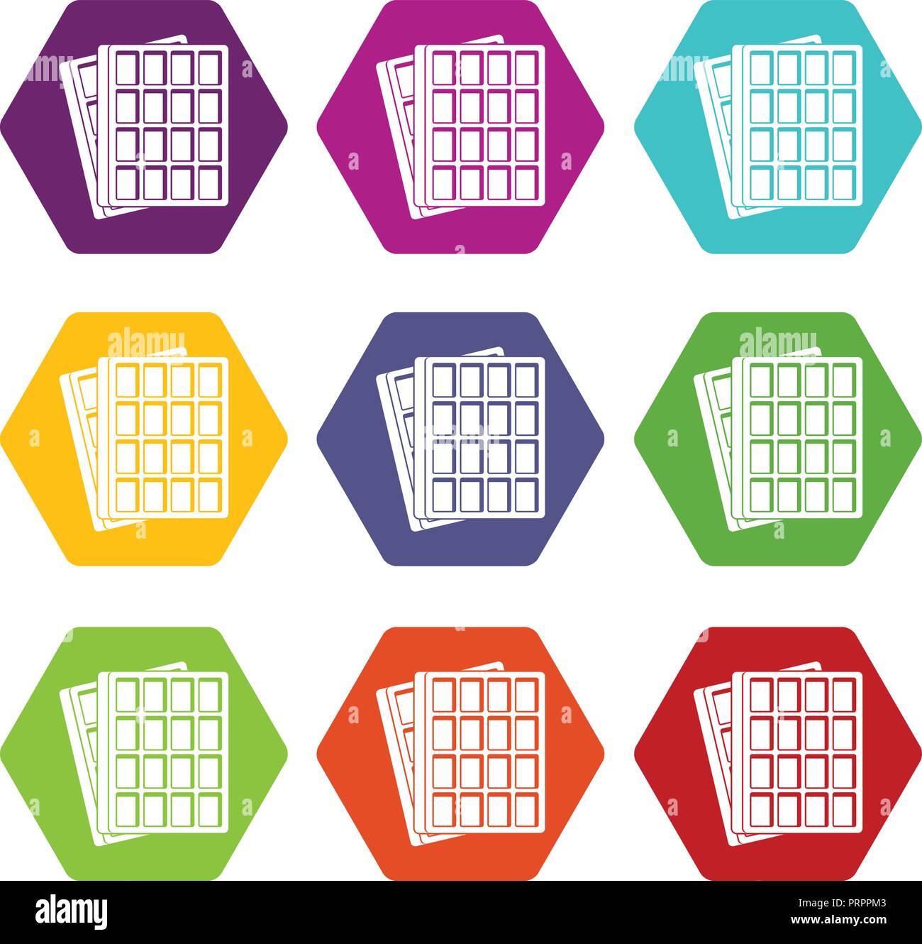 Waffle icons set 9 vector Stock Vector Image & Art - Alamy