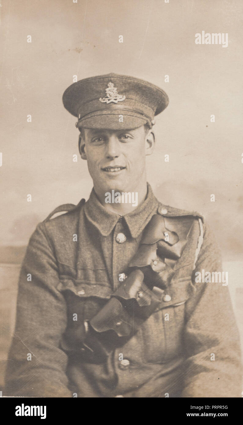 * Vintage Photograph of a WW1 British Army Soldier Stock Photo