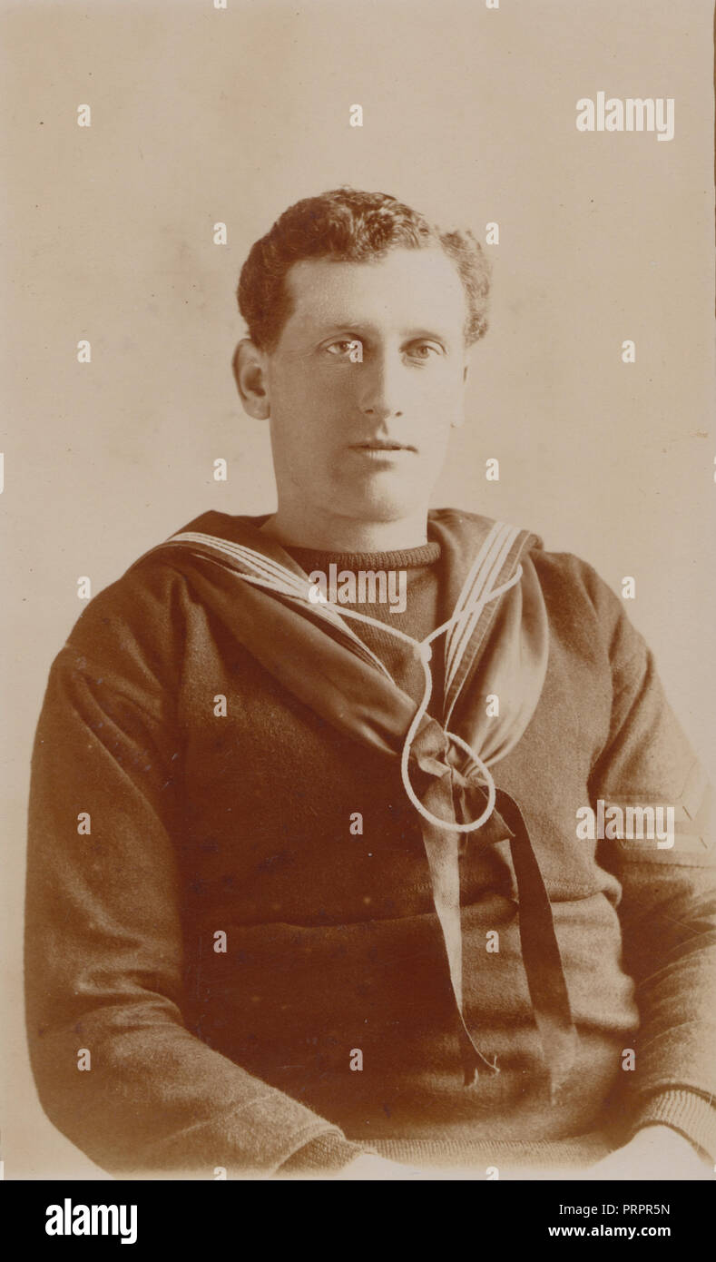 * Vintage Photograph of a British Royal Navy Sailor Stock Photo