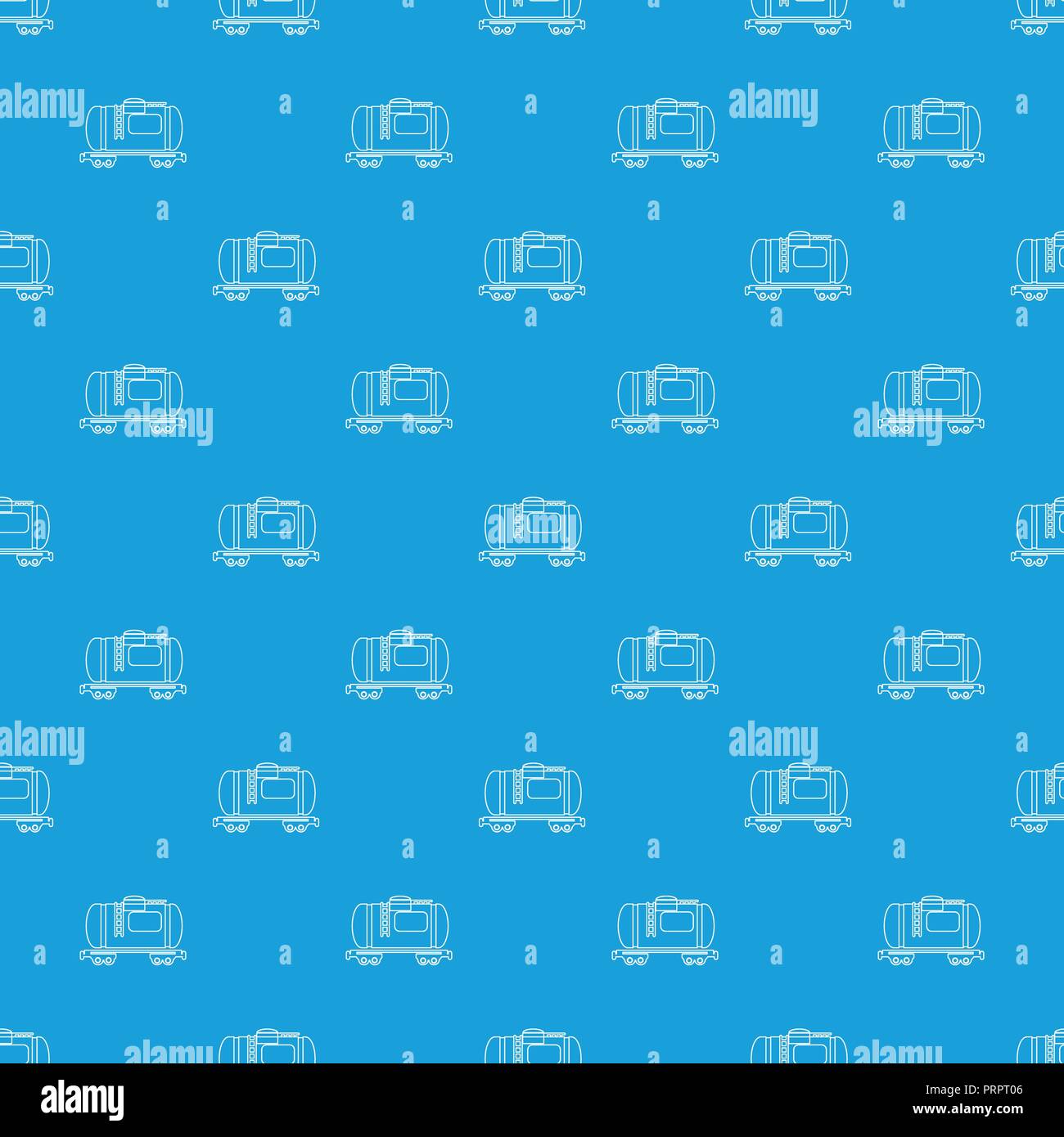 Gasoline railroad tanker pattern vector seamless blue Stock Vector