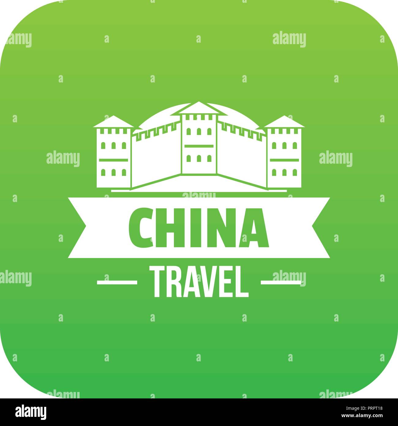 China building icon green vector Stock Vector Image & Art - Alamy