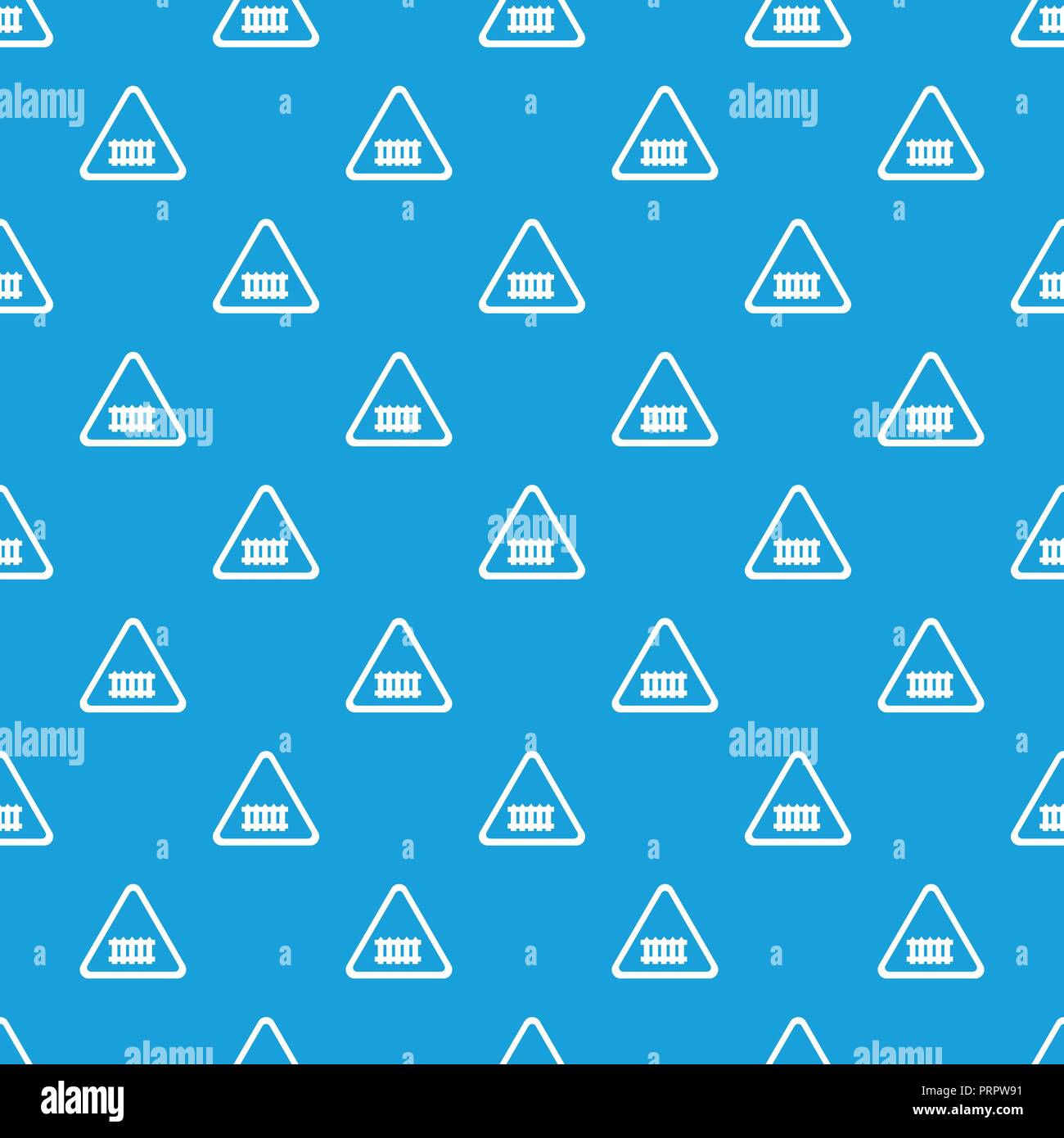Crossing railroad barrier pattern vector seamless blue Stock Vector