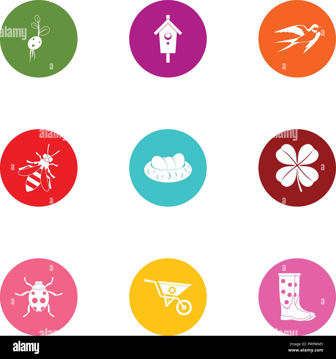 Insect garden icons set, flat style Stock Vector Image & Art - Alamy