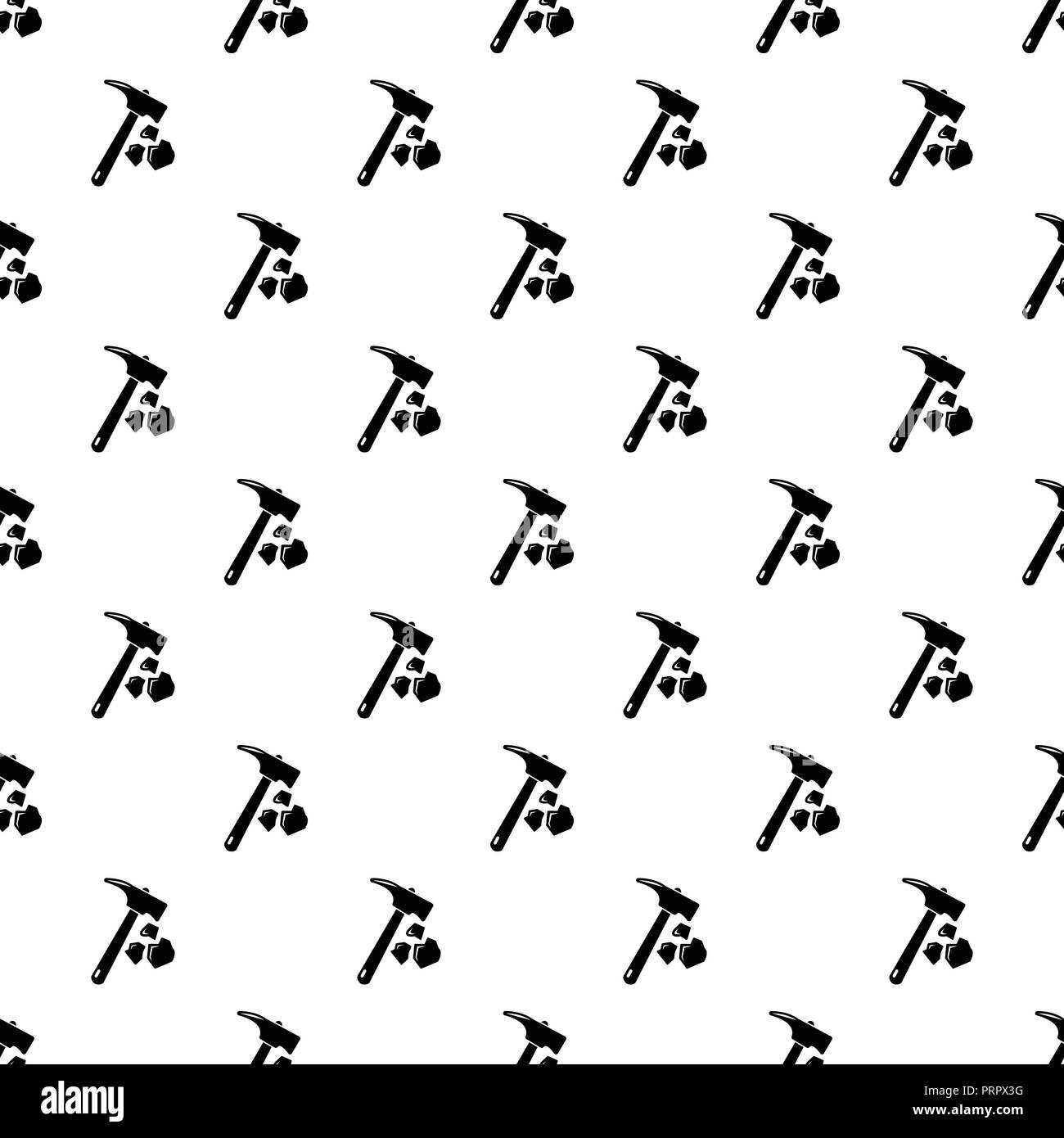 Minning hand hammer pattern vector seamless Stock Vector
