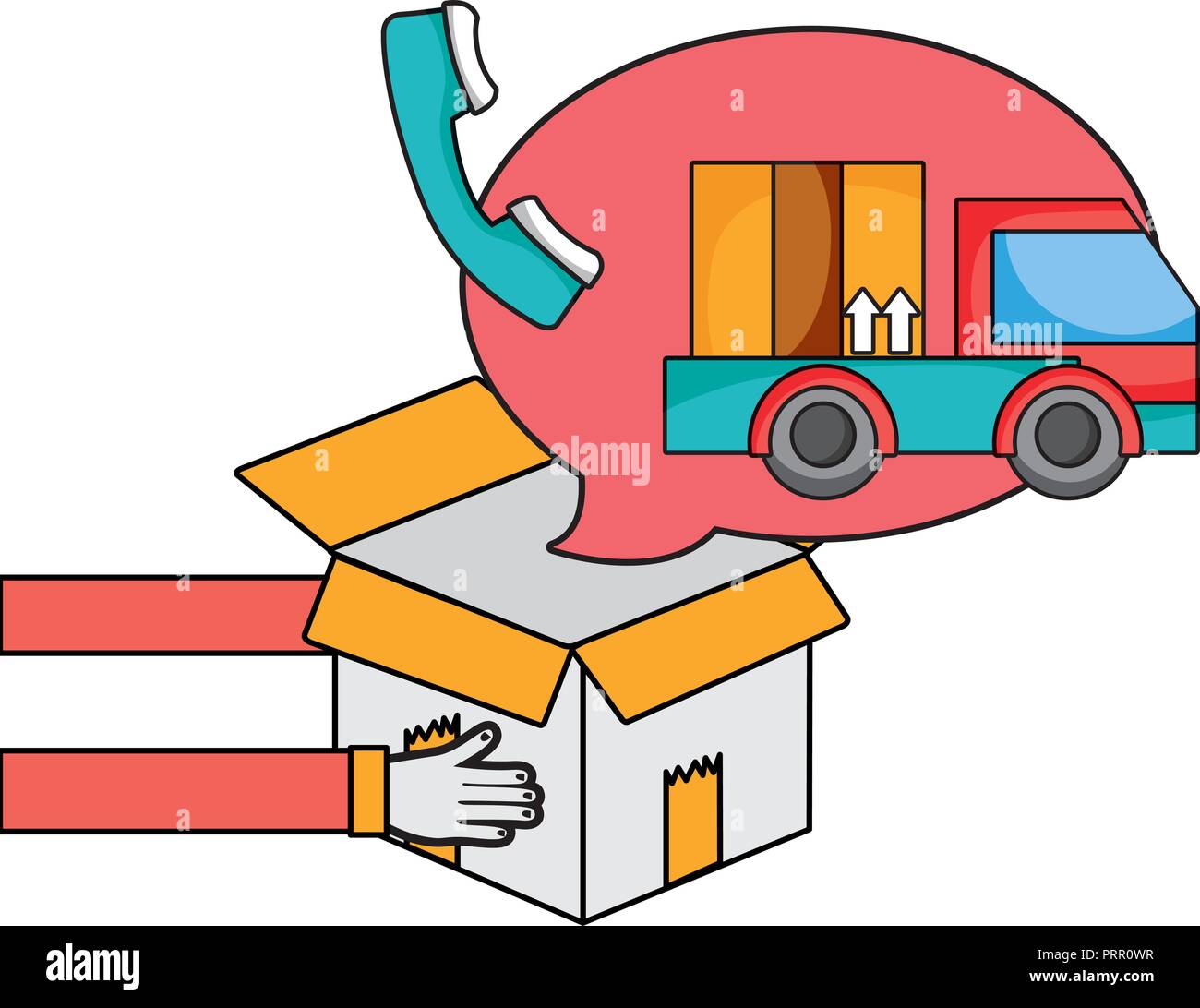 Delivery service cartoon Stock Vector