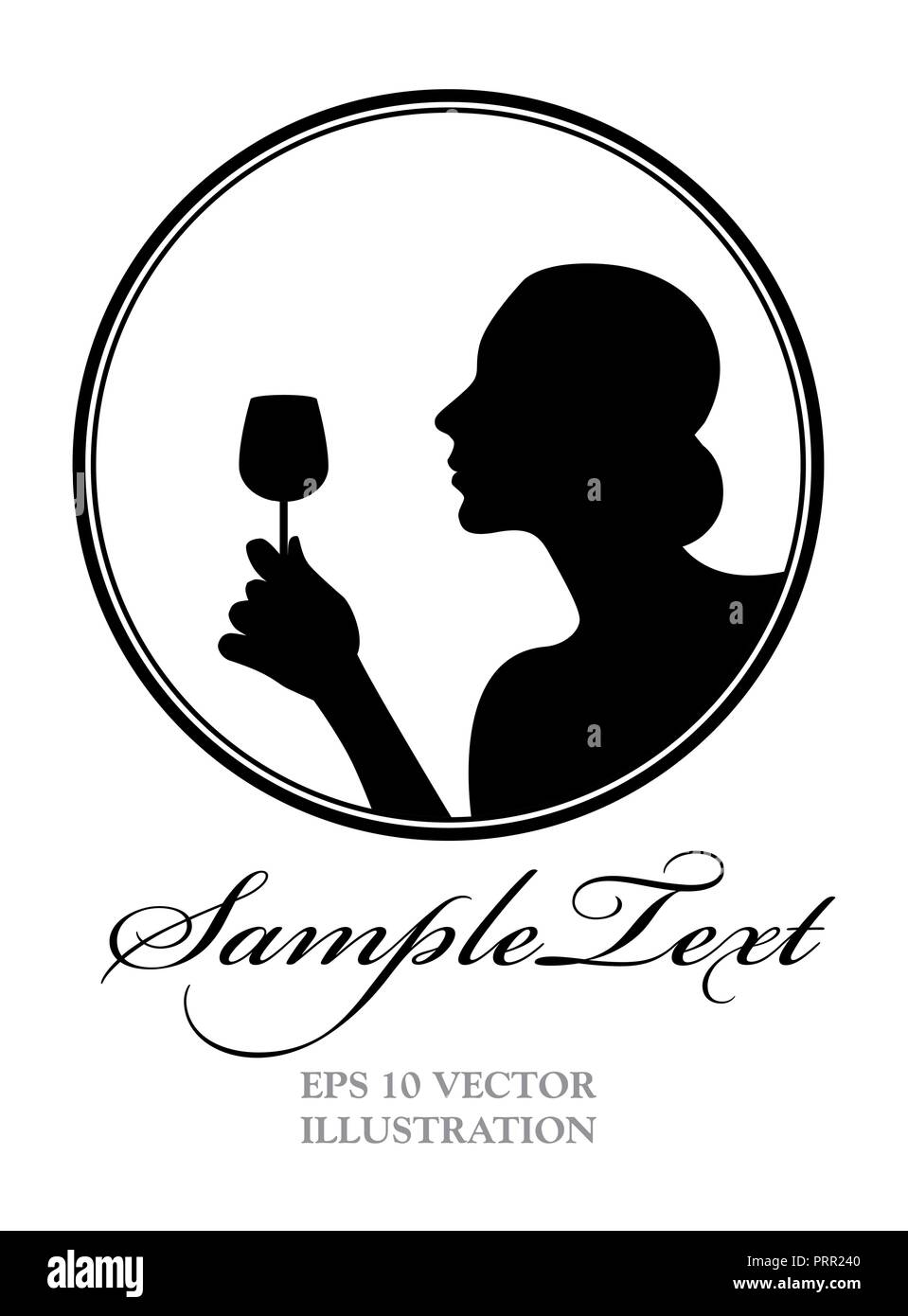 Woman silhouette holding a glass of wine. Good for logo Stock Vector Image  & Art - Alamy