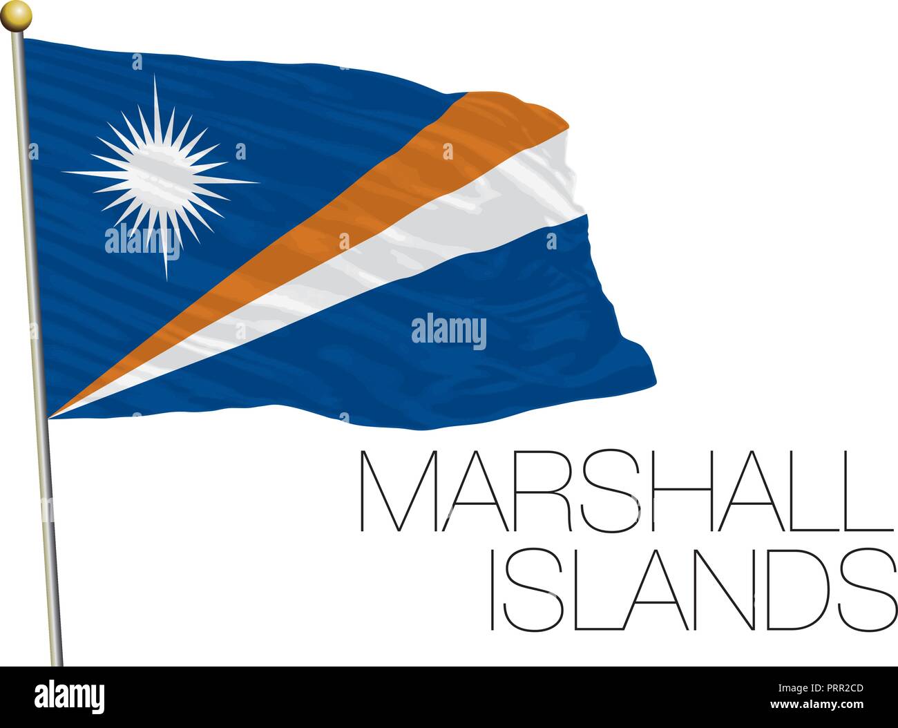 Marshall Islands official flag, vector illustration Stock Vector