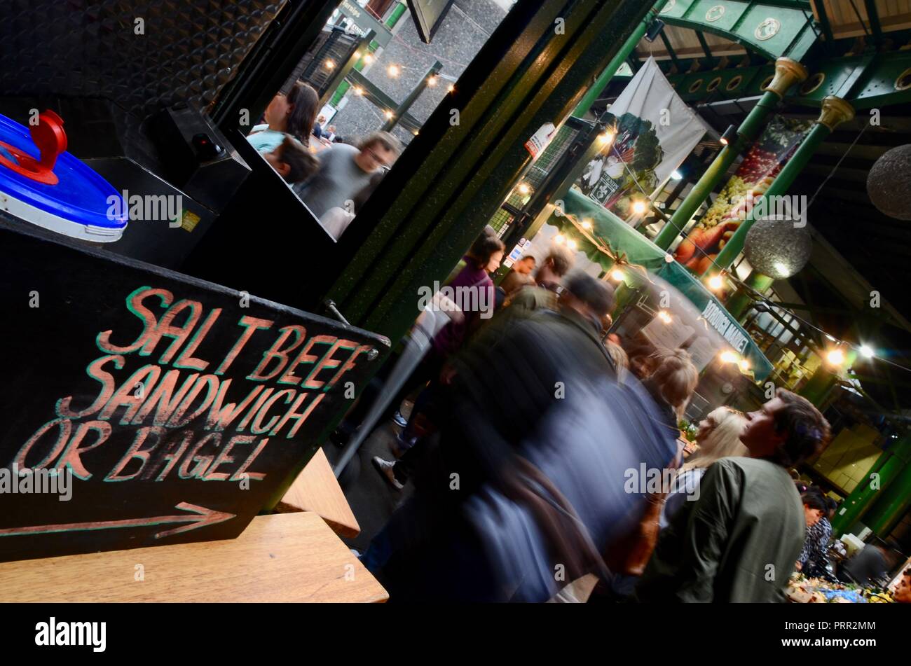 Salt beef sandwich and bagel sign, Borough Market, Southwark, London