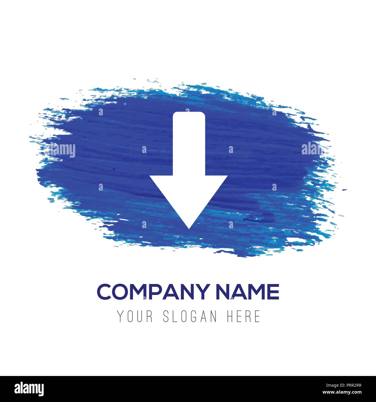 Down Arrow Icon - Blue watercolor background Stock Vector Image & Art ...