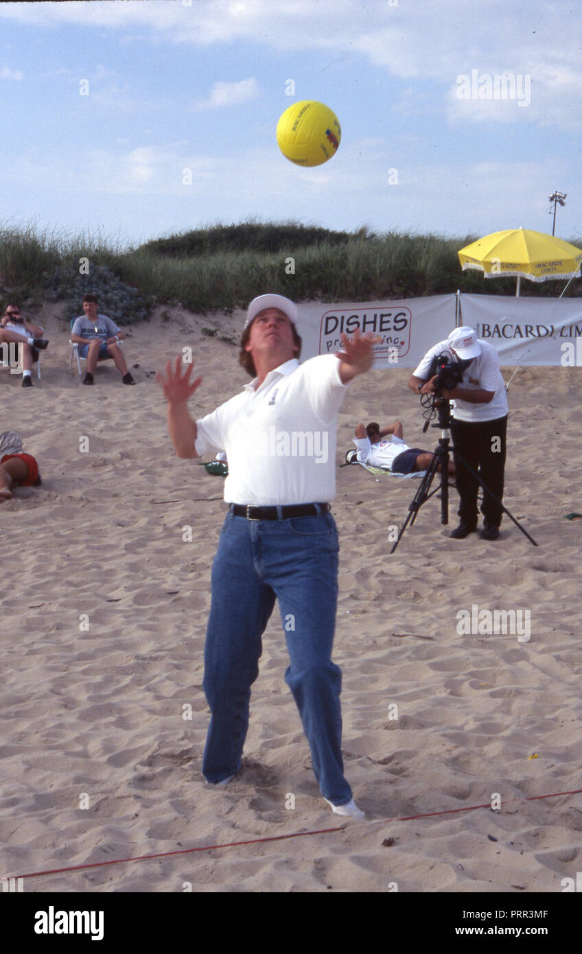 Donald Trump attends the Dishes Summer Beach Games at Atlantic Beach on ...