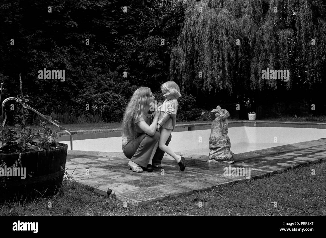 Norwegian actress Liv Ullman with daughter Linn Ullman in Windsor in May 1971 Stock Photo