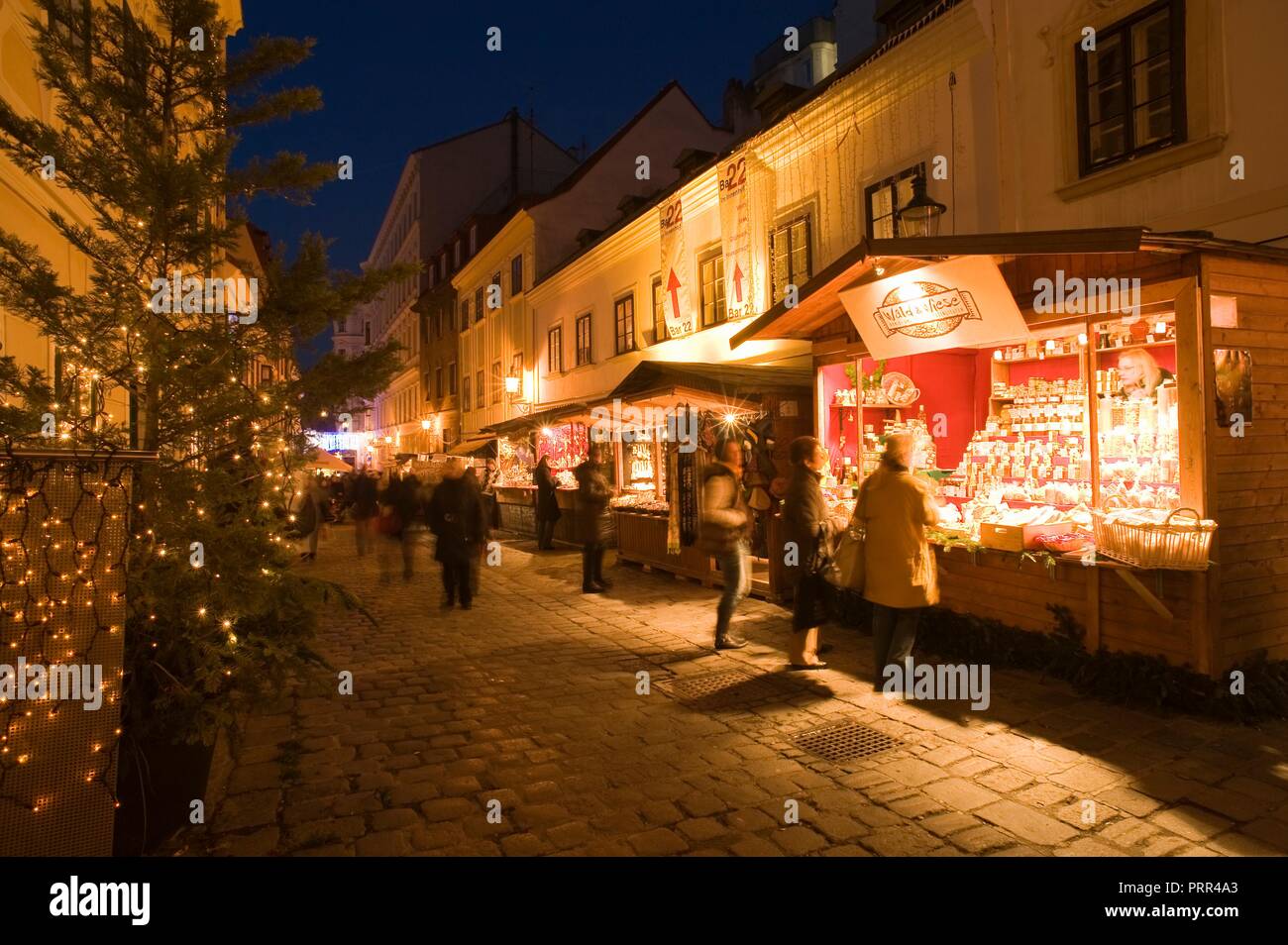 Wien, Weihnachtsmarkt Spittelberg - Vienna, Christmas Market at Spittelberg Stock Photo