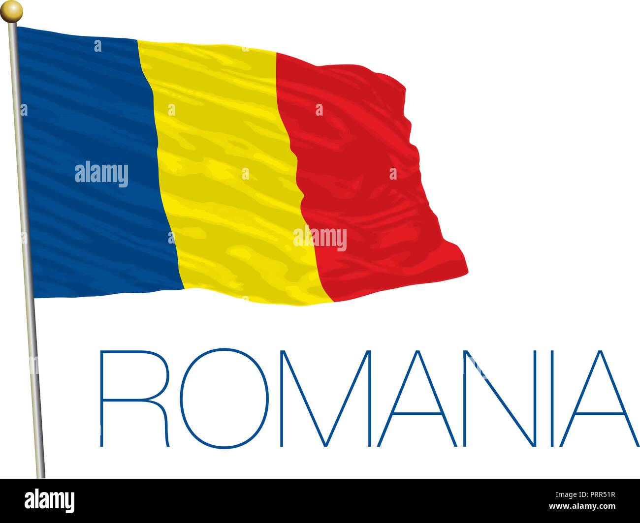 Romania official flag, vector illustration Stock Vector