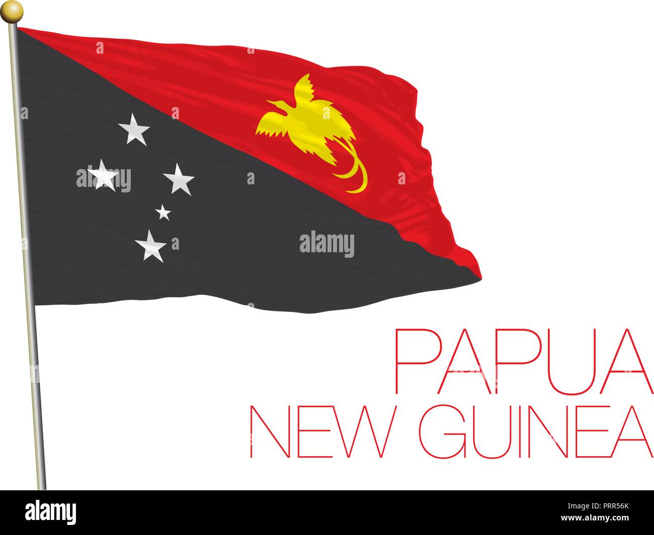 Papua New Guinea official flag, vector illustration Stock Vector