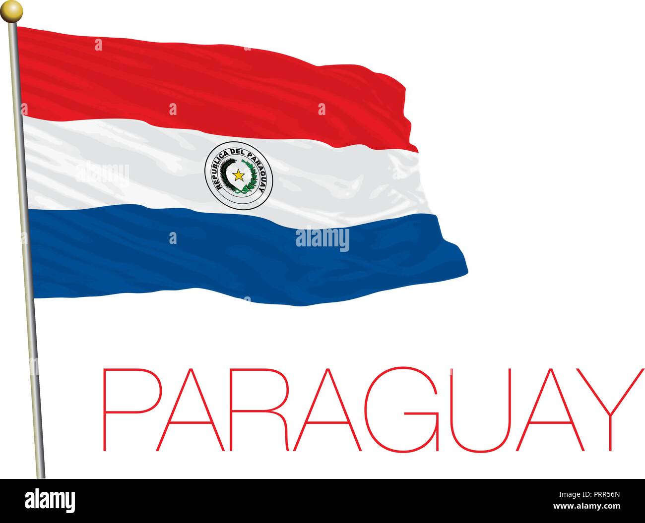 Paraguay official flag, vector illustration Stock Vector