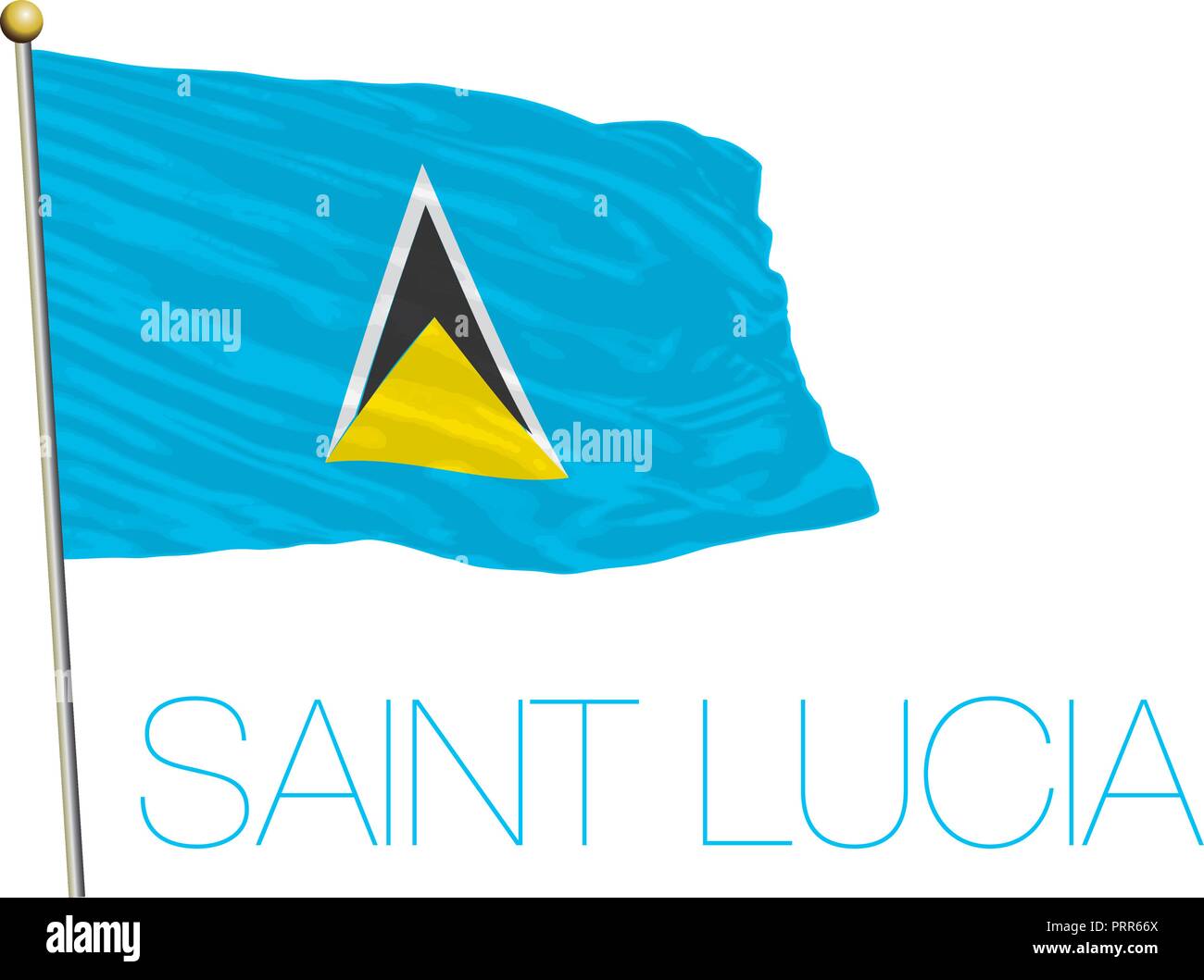 Saint Lucia official flag, vector illustration Stock Vector