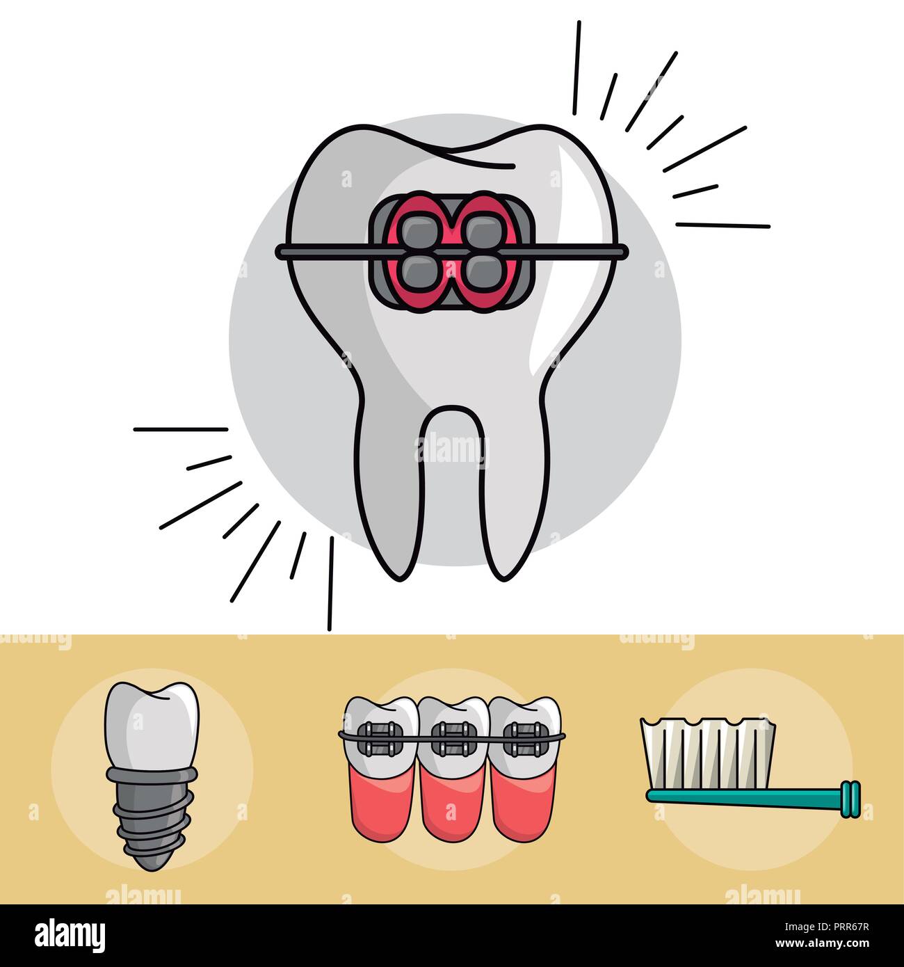 Dental braces elements Stock Vector Image & Art Alamy