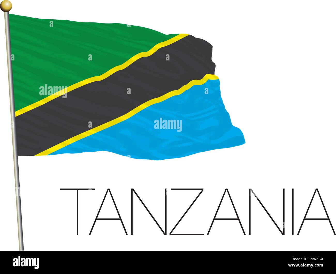 Tanzania official flag, vector illustration Stock Vector