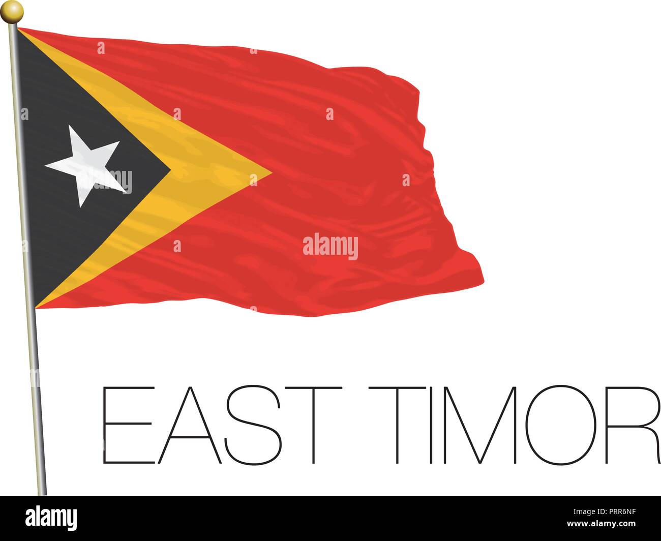 East Timor official flag, vector illustration Stock Vector