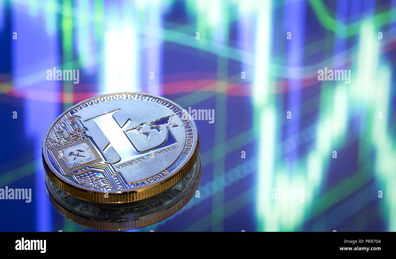 Physical version of Bitcoin and Litecoin (new virtual money) and banknotes  of one dollar. Exchange bitcoin for a dollar. Conceptual image for worldwid  Stock Photo - Alamy