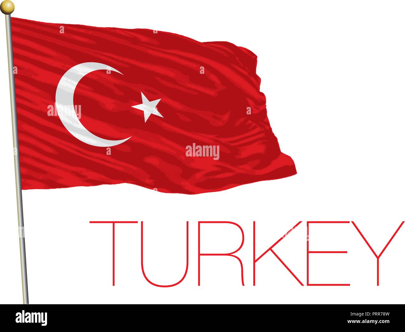 Turkey official flag, vector illustration Stock Vector