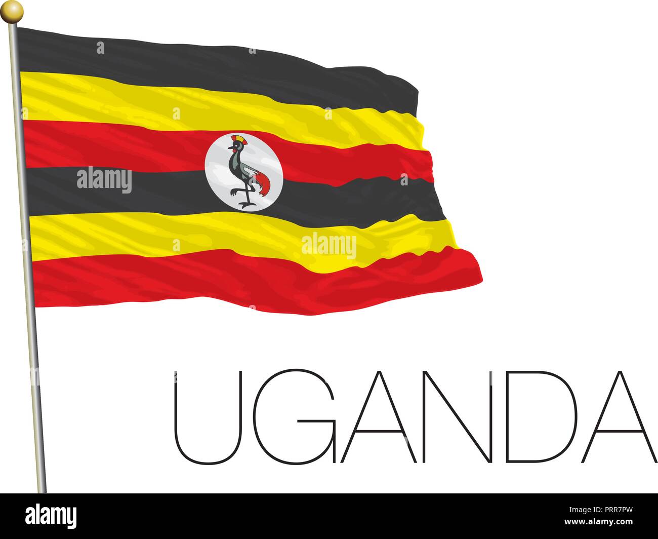Uganda official flag, vector illustration Stock Vector