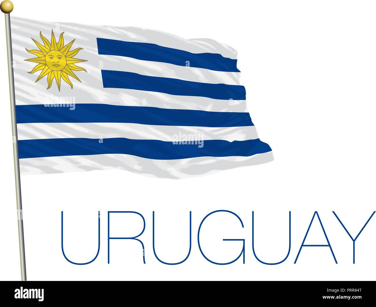 Uruguay official flag, vector illustration Stock Vector