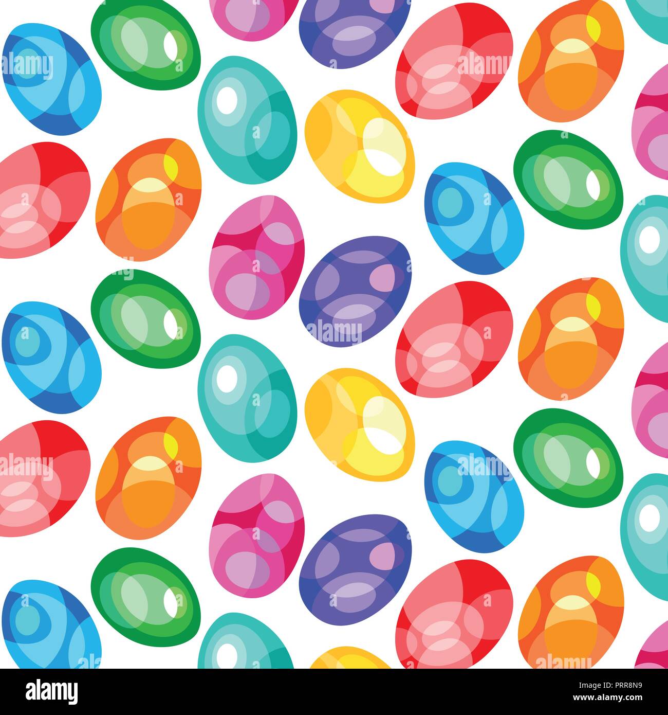 Seamless pattern with an Easter eggs, flat design, on white background ...