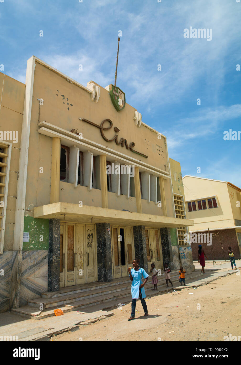 Former portuguese movie theatre, Namibe Province, Tomboa, Angola Stock Photo