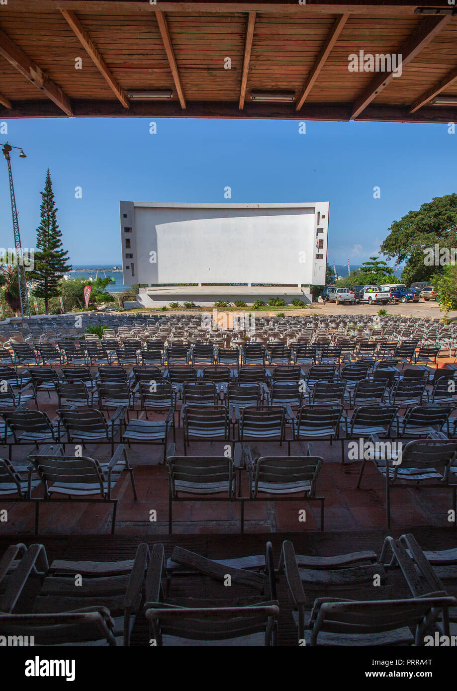 Old open air cinema theater, Luanda Province, Luanda, Angola Stock Photo