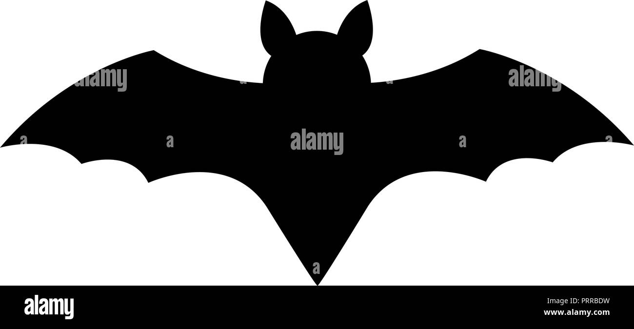 Bat silhouette symbol Stock Vector
