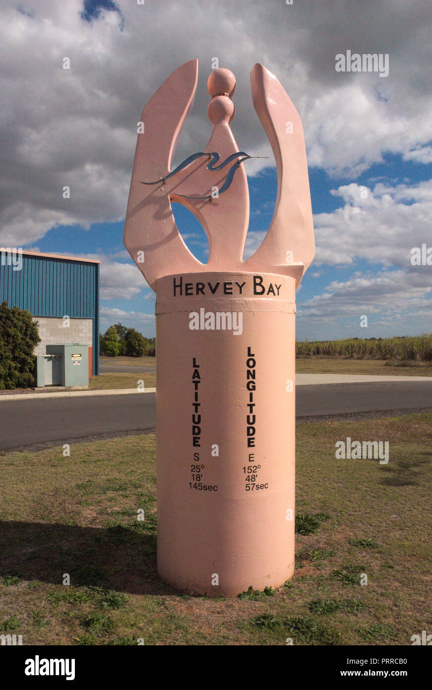 Location Marker at Hervey Bay, Qld, Australia Stock Photo