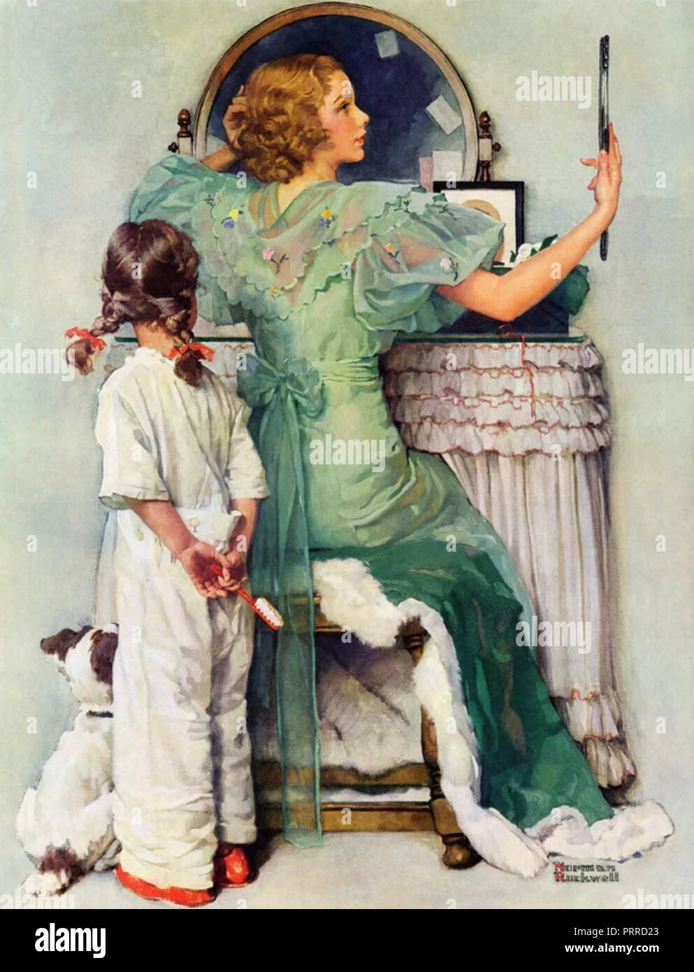 NORMAN ROCKWELL (1894-1978) American author, painter and illustrator. The 1933 work 'Going Out' Stock Photo
