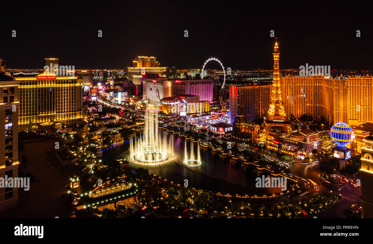 Bellagio Fountains in Las Vegas Stock Photo