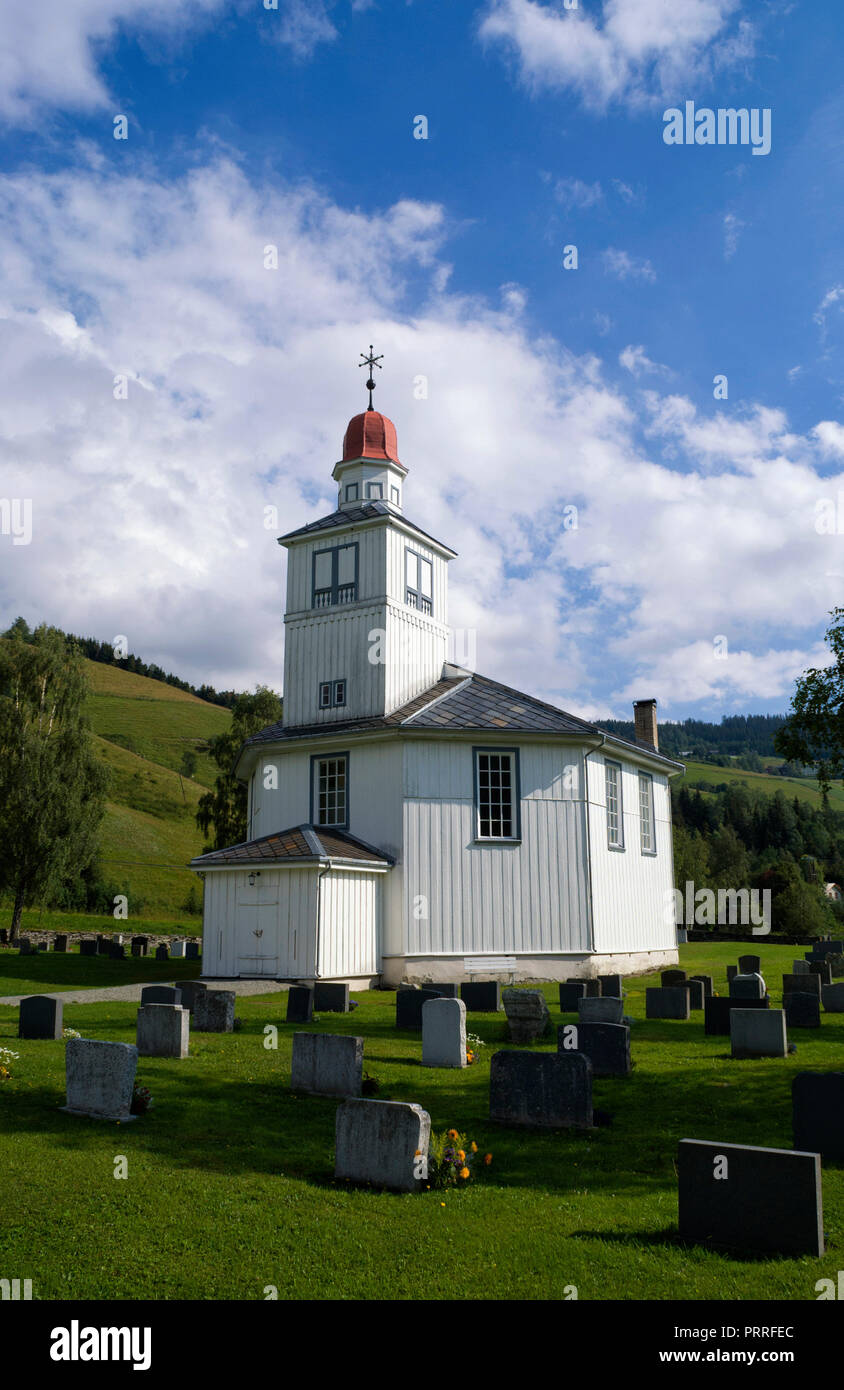 Svatsum church near Gausdal Stock Photo