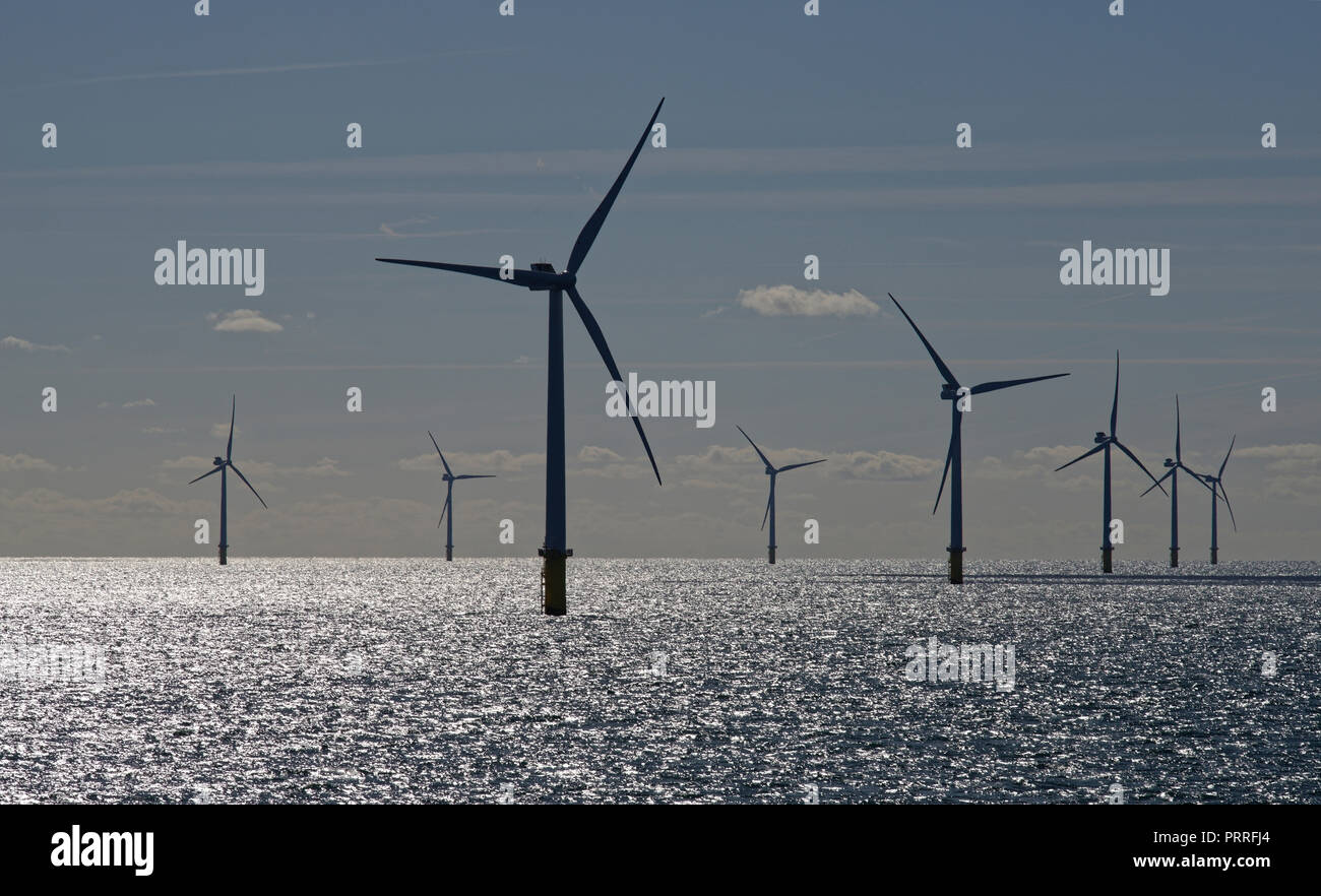 Rampion Offshore Wind Farm, 8 miles off the caost of Sussex, UK Stock Photo