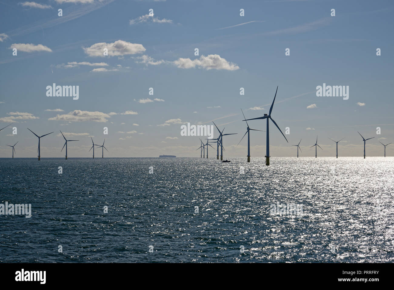 Rampion Offshore Wind Farm, 8 miles off the caost of Sussex, UK Stock Photo