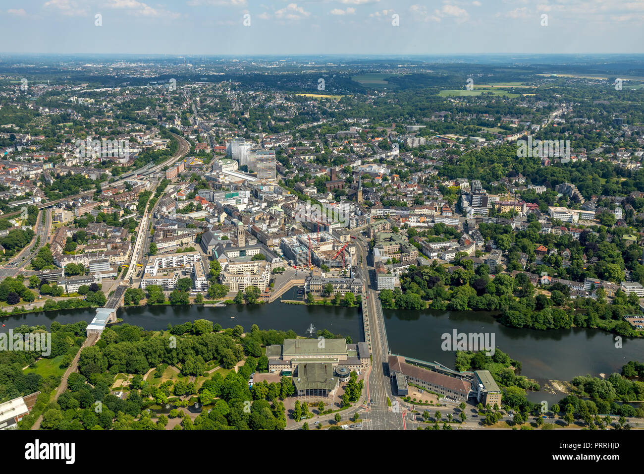 Mülheim city centre with views of Ruhrbania, Ruhrpromenade, Ruhr and ...