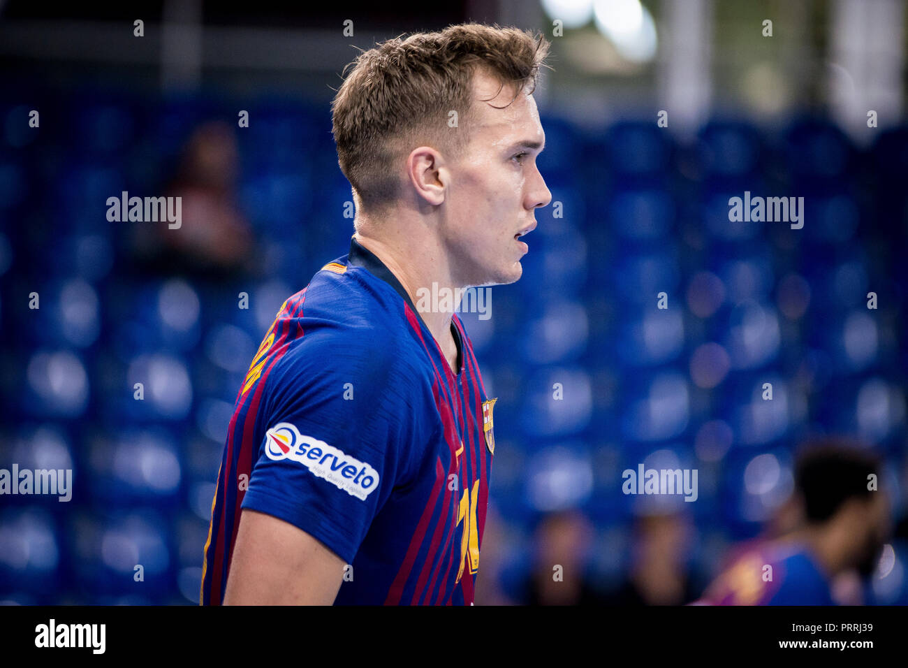 2nd October 2018, Palau Blaugrana, Barcelona, Spain; Liga ASOBAL handball; FC  Barcelona Lassa versus CB Cangas; Lasse Andersson of FC Barcelona Stock  Photo - Alamy