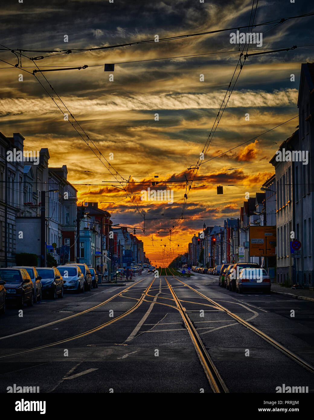 Road of dramatic sunset and beautiful clouds pattern with sky Stock ...