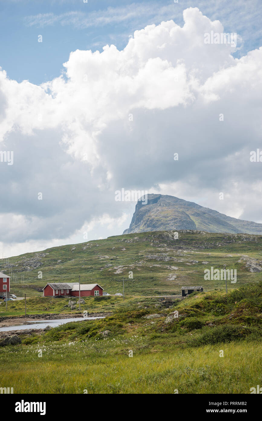 living houses at highlands in Trysil, Norway's largest ski resort Stock Photo