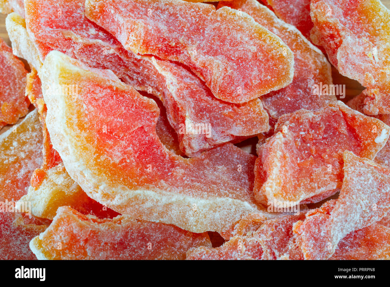 Dried papaya fruit in slices closeup macro shot Stock Photo Alamy