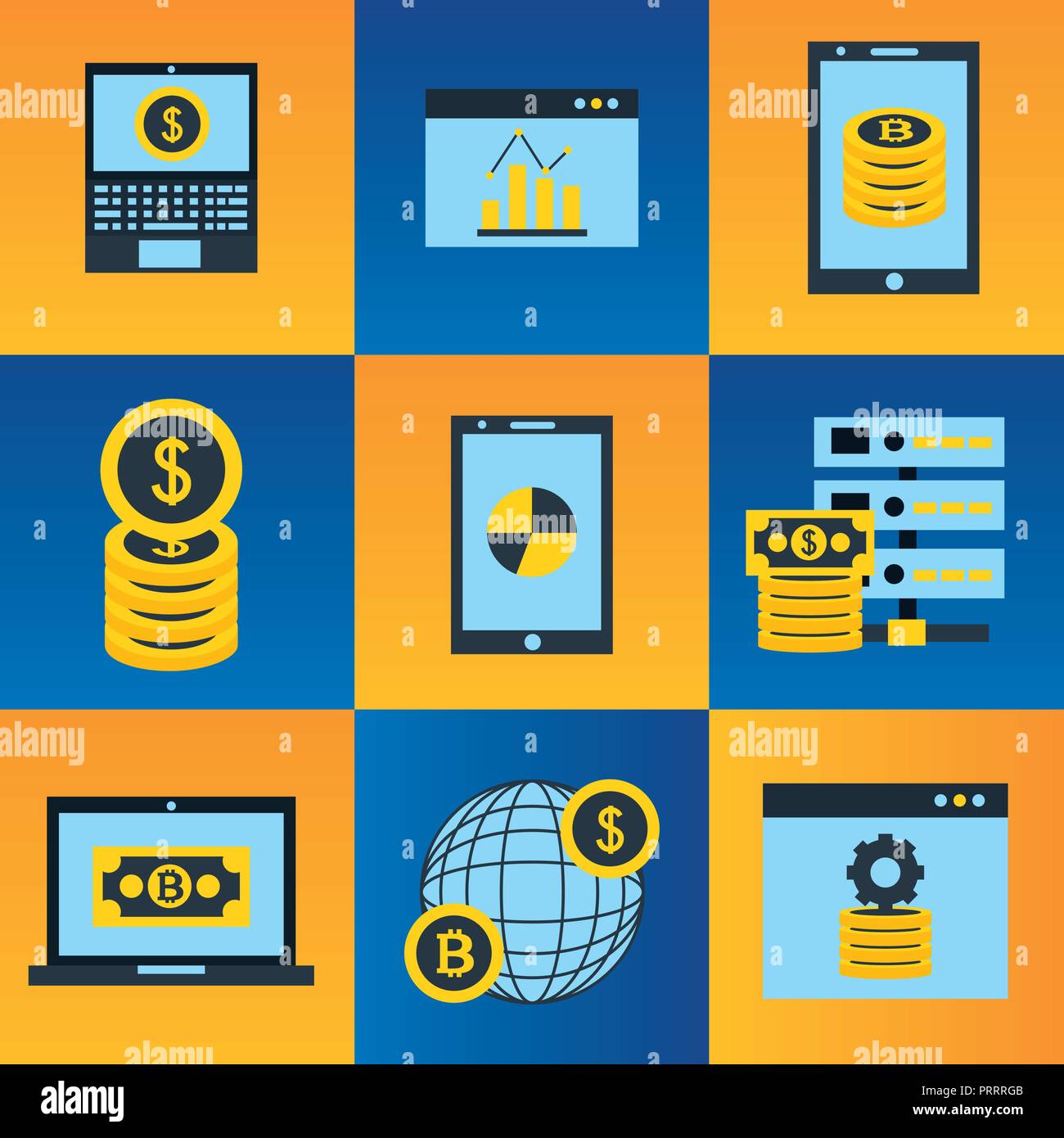 fintech business concept Stock Vector