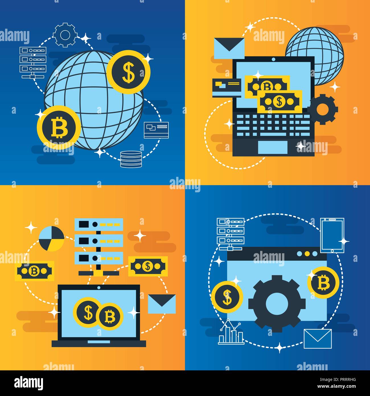 fintech business concept Stock Vector