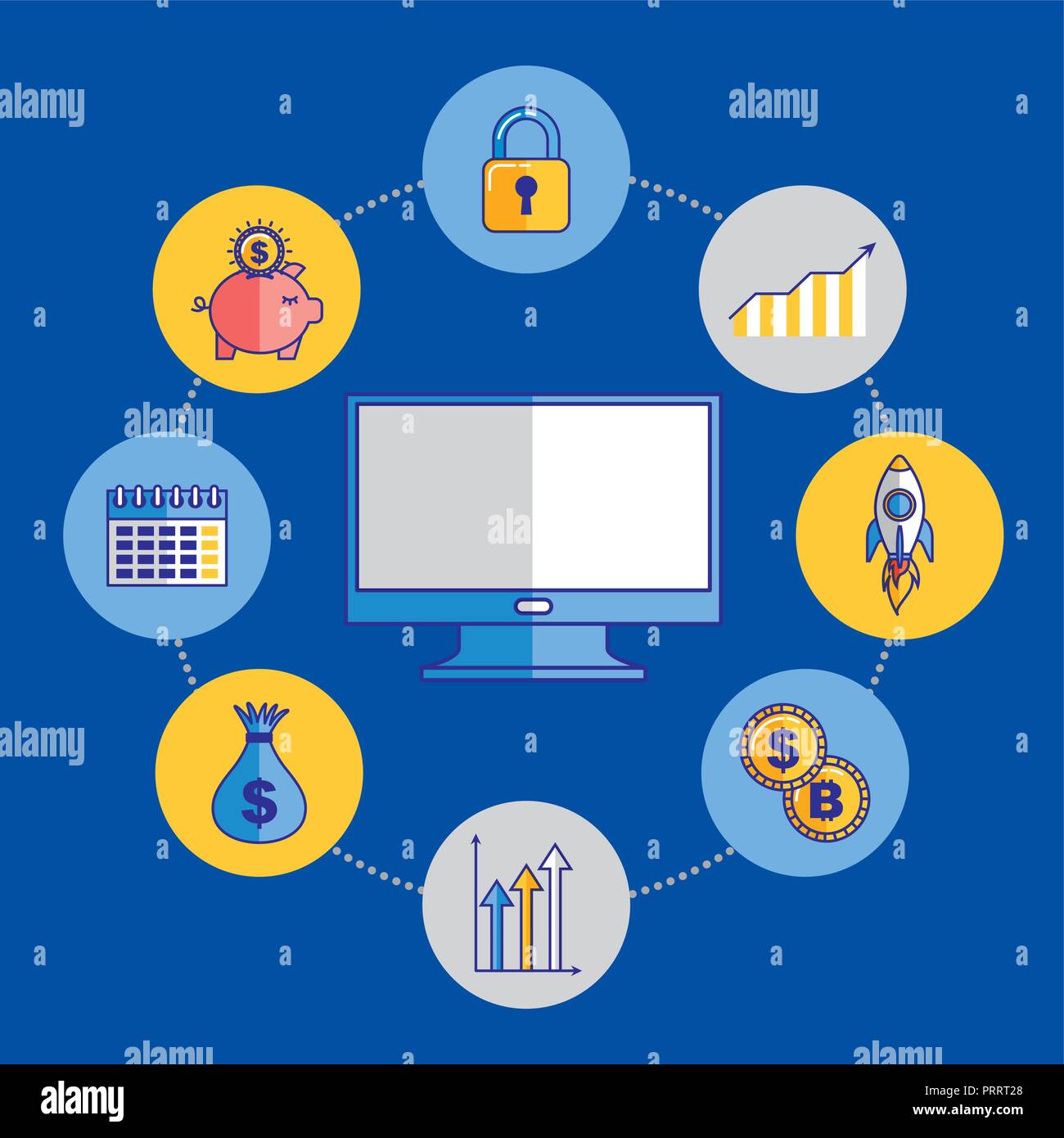 fintech business related Stock Vector