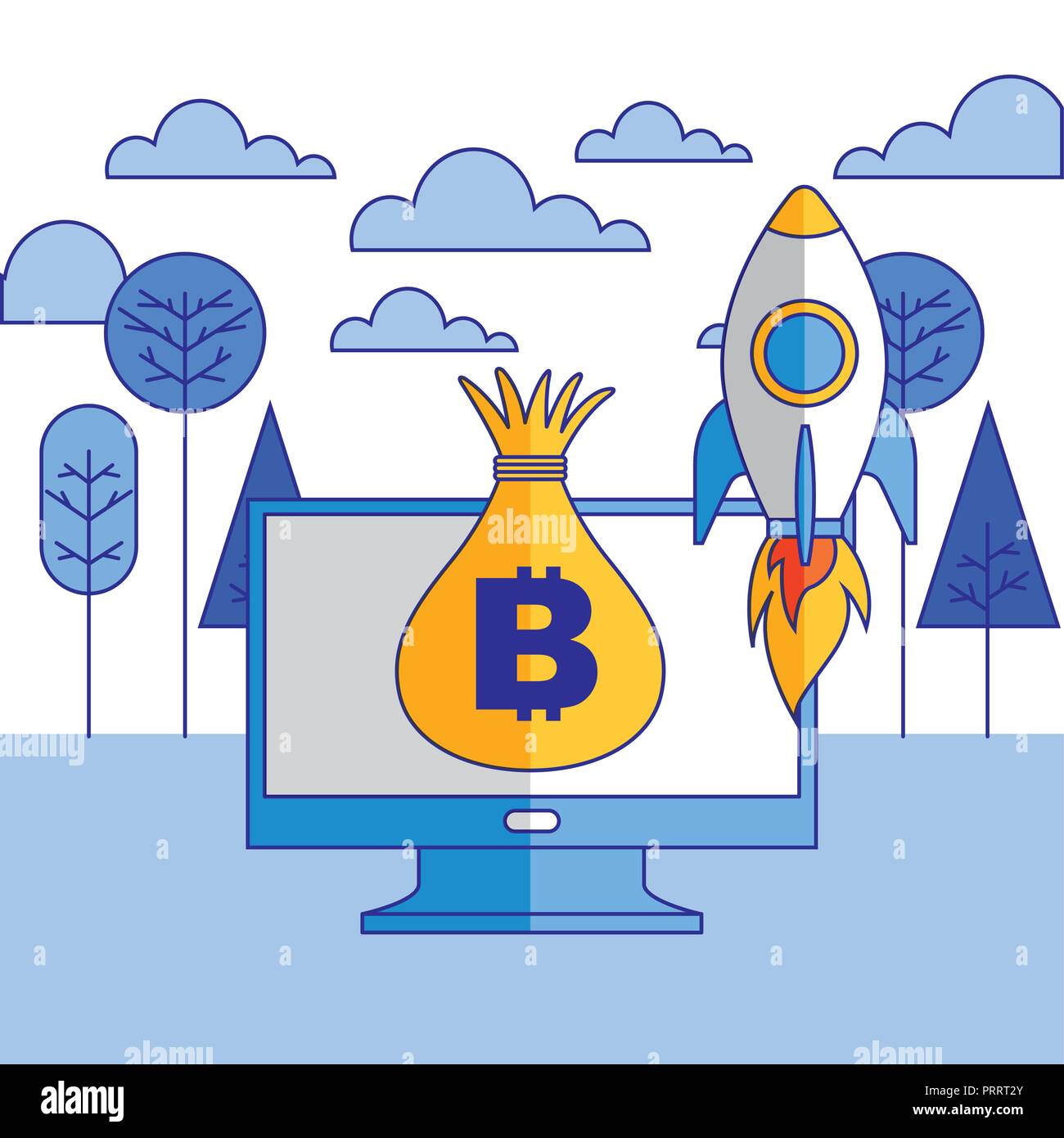 fintech business related Stock Vector