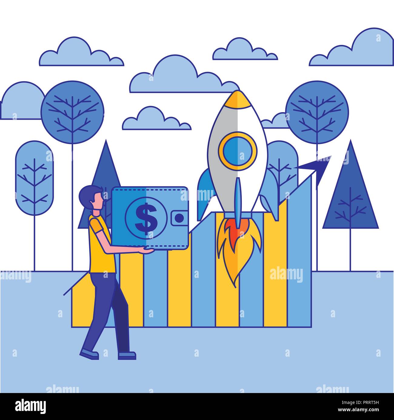fintech business related Stock Vector
